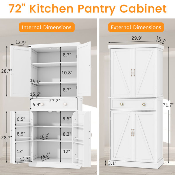 August Grove® Antioca 63'' Kitchen Pantry