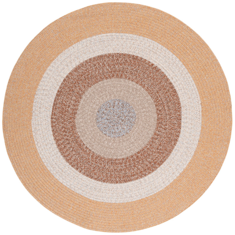 Dillion Woven Performance Machine Washable Performance Chevron Indoor/Outdoor Area Rug, Round 5'