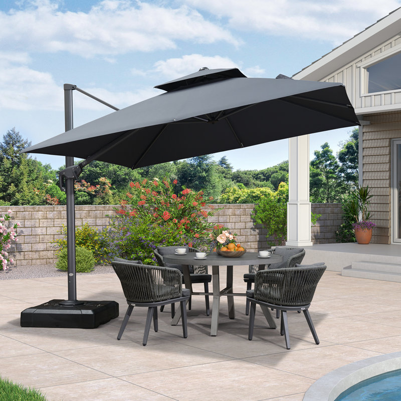 Parasol inclinable 10 pi, Gris