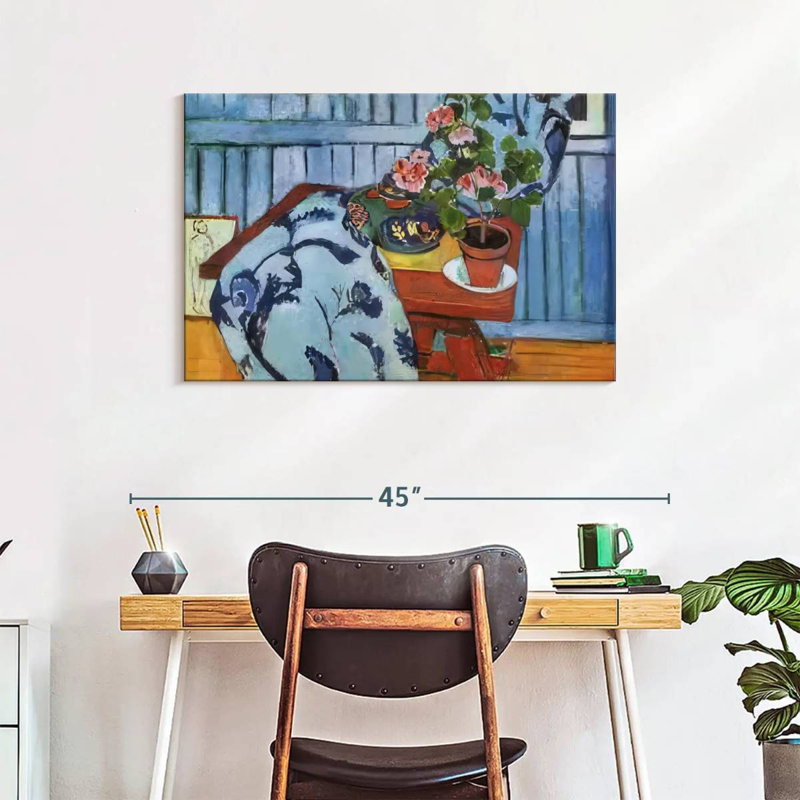 Harnek Nature morte aux géraniums, H 24 po x l 36 po
