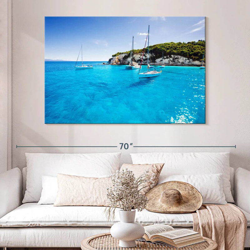 Mehar voiliers à l'île de Paxos, H 34 po x l 51 po