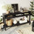62.2'' Farmhouse Entryway Table With 3 Drawers, Painted Console Table With Bottom Shelf & Iron Handles, Minimalist Sofa Table For Living Room, Hallway, Kitchen, Bedroom, Office-350769303