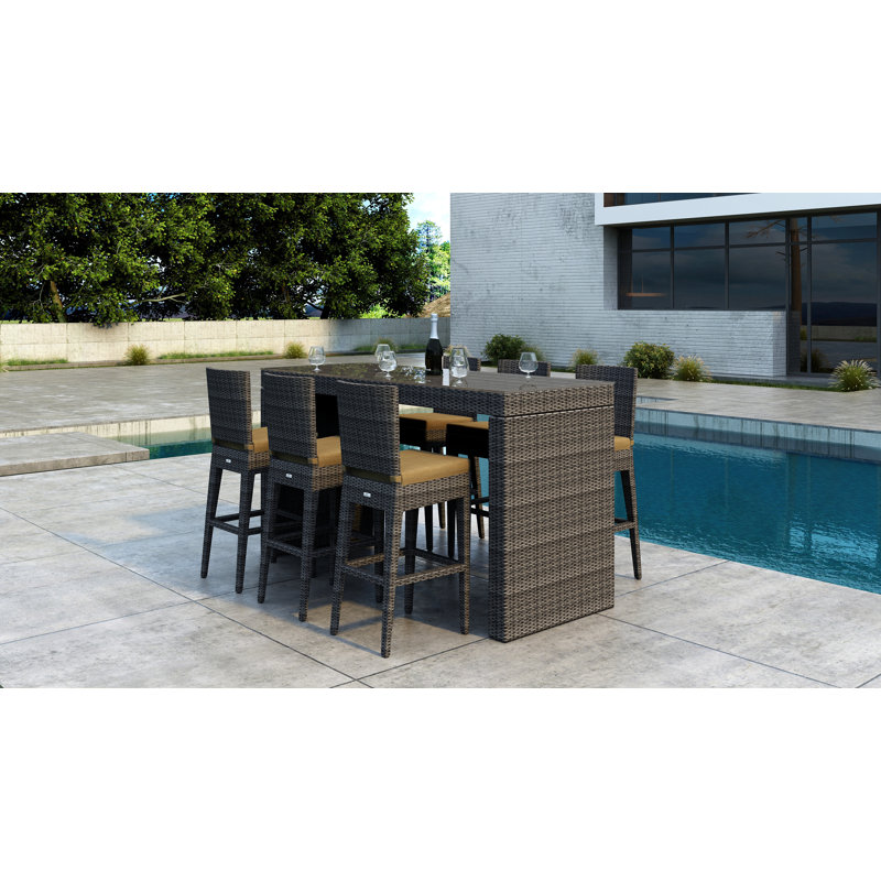 Gilleland 6 - Person Patio Dining Set with Rectangular Table , Sunbrella® Cushions Included