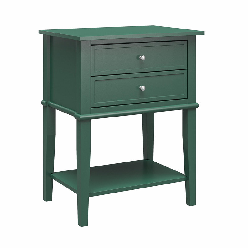 Arkeisha Floor Shelf End Table, Green