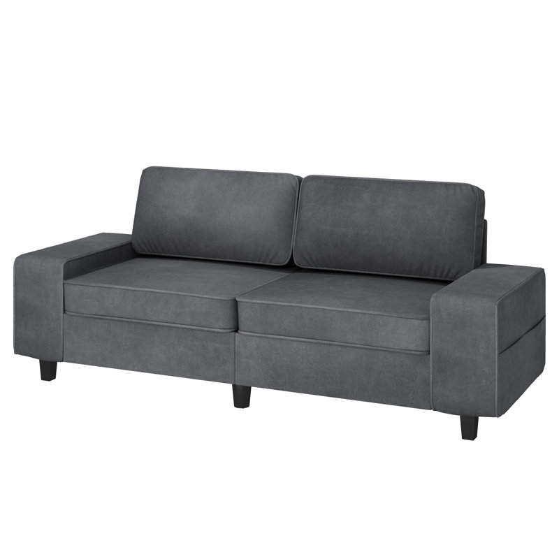 Causeuse de salon de style moderne, Tissu gris foncé