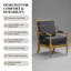 Chaise d'appoint Spindle avec revêtement gris anthracite et finition chêne vieilli - structure en bois d'hévéa, coussin moelleux de 5 po-1924346840