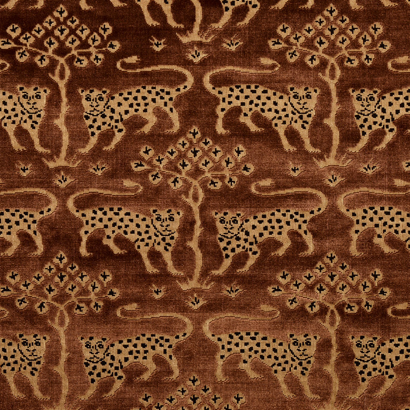 Woodland Leopard Velvet Fabric