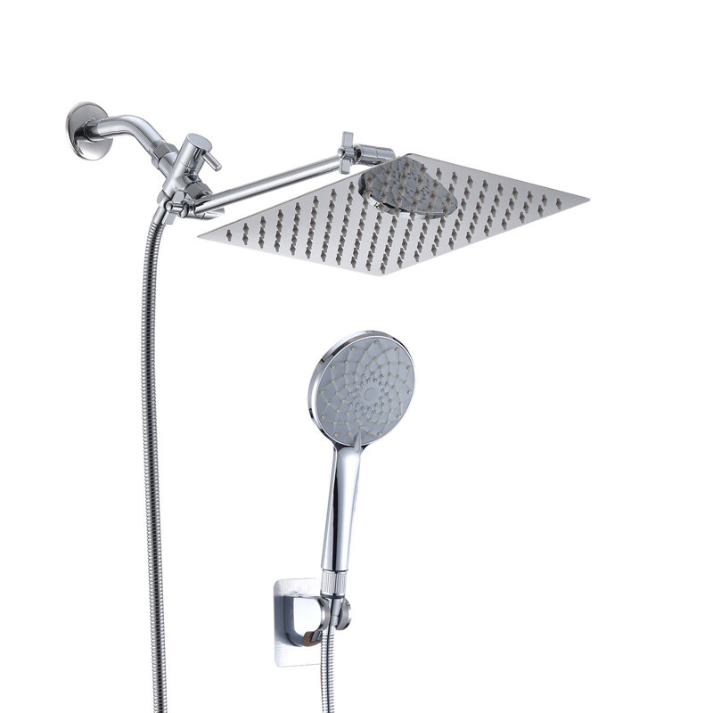 Pomme de douche double à haute pression, Chrome