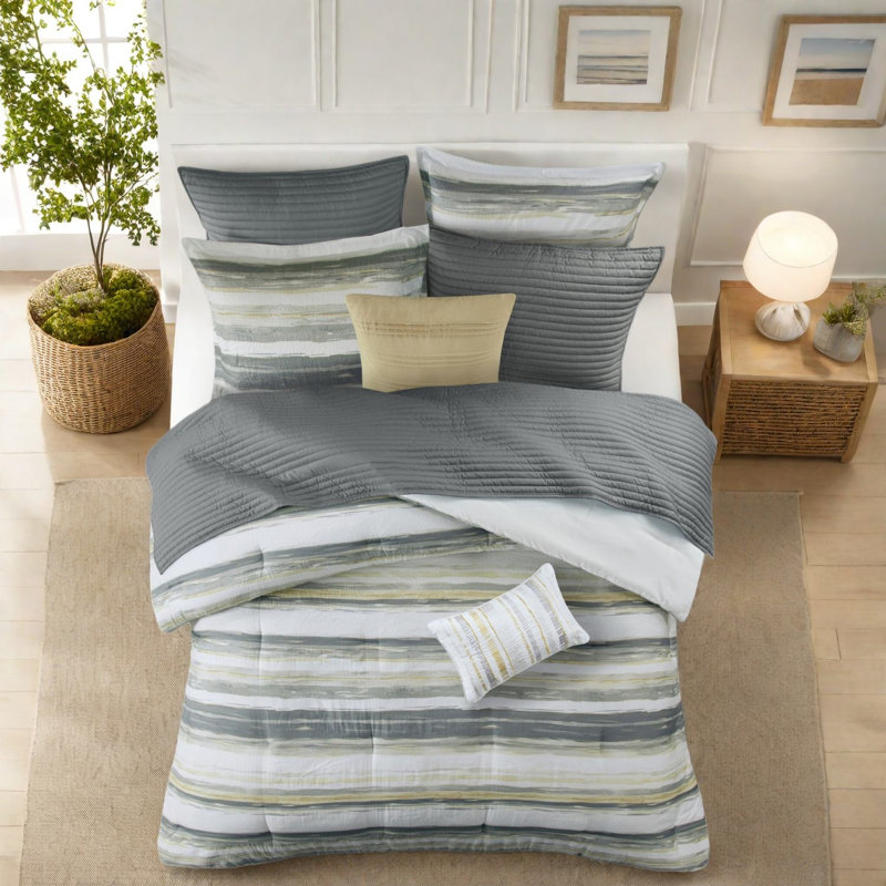 Piece Bedding Sets Polyester Full Queen Modern Seersucker For Home