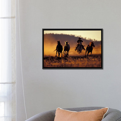 « cheval récapitulatif, ponderosa ranch, seneca, county county, oregon, usa », reproduction de photo sur toile