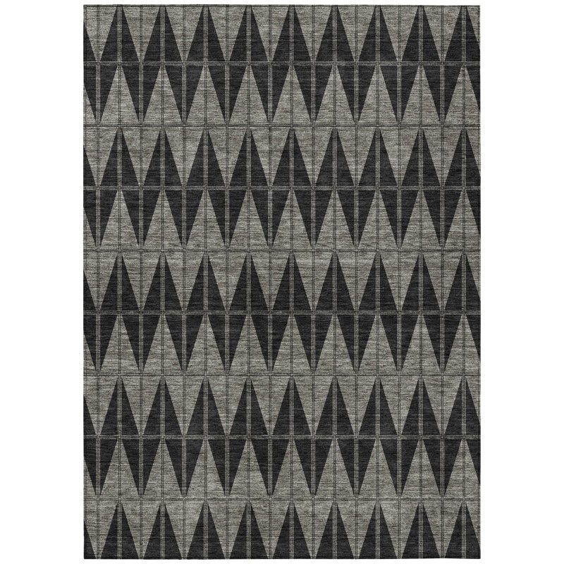 Machine Washable Indoor/Outdoor Kugler ACN2415 Geometric Rug, Rectangle 5' x 7'6"