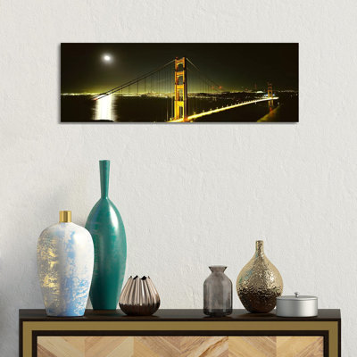 Suspension Bridge Across The Sea, Golden Gate Bridge, San Francisco - Wrapped Canvas Panoramic Print