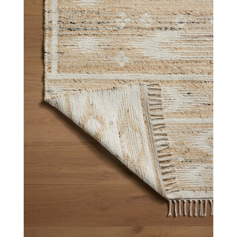 Natural Ivory Flat Woven Wool Cotton Accent Rug 2'-3" x 3'-9"