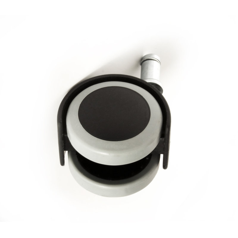 Black and Gray Rubber Office Chair Caster Wheels Set of 5
