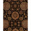 Wool Floral Area Rug in Black/Brown/Beige