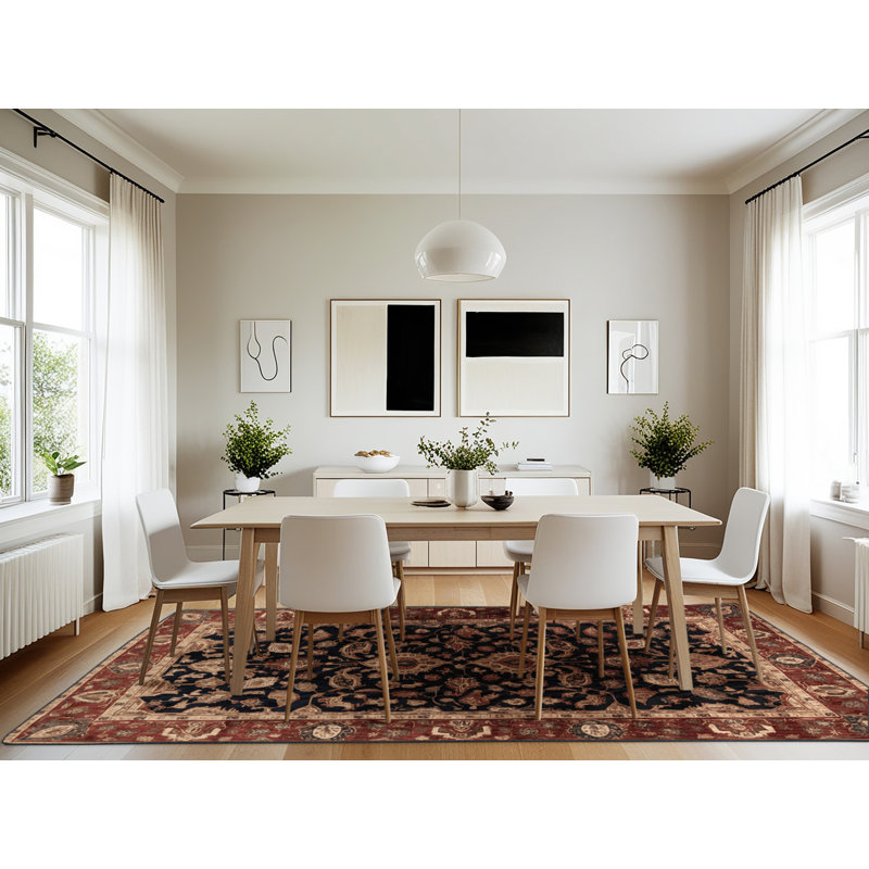 Machine Washable Persian Brown Area Rug, Rectangle 7' x 10'