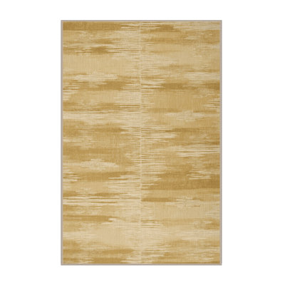 Machine Washable Abstract Beige Area Rug