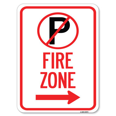 Fire Zone (No Parking Symbol And Right Arrow)/23973