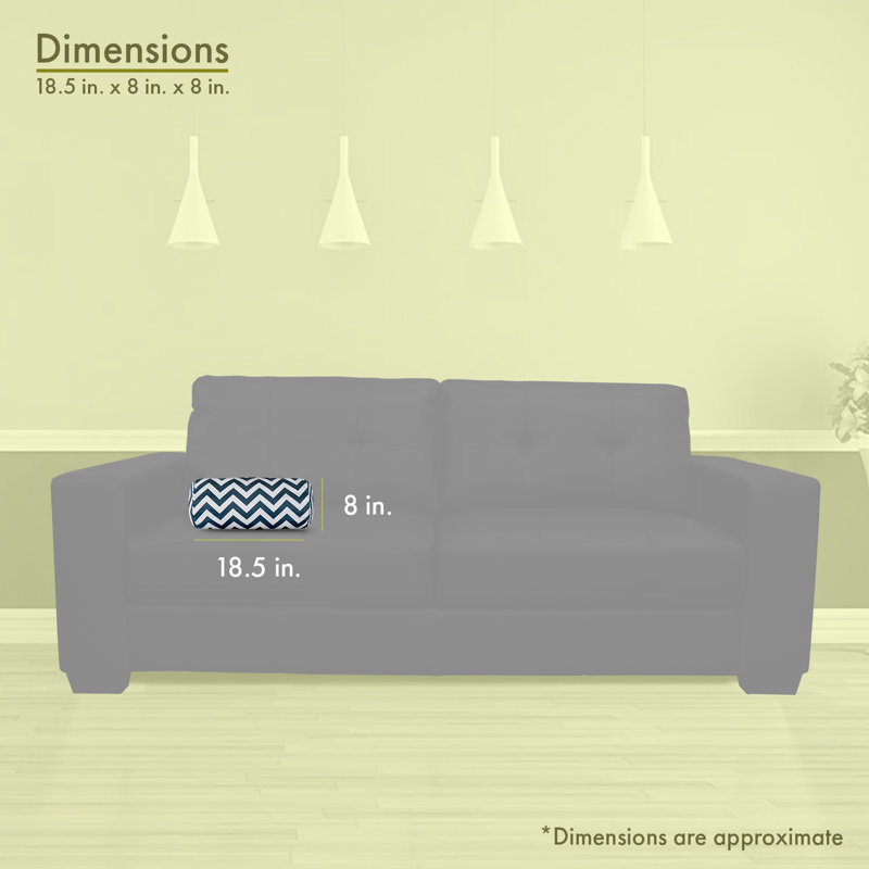 Coussin en coton à chevrons, Bleu marine