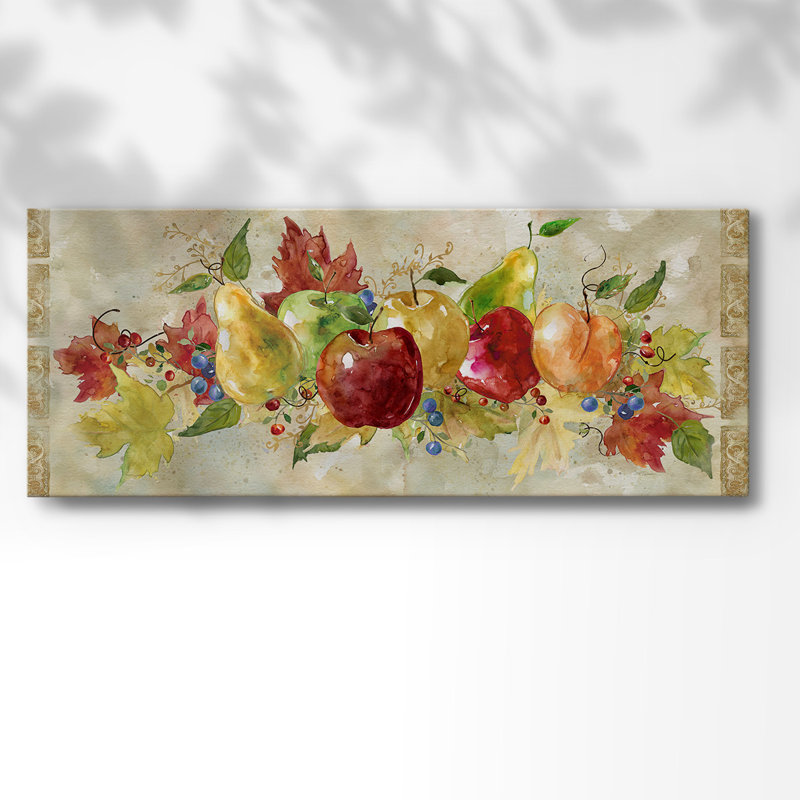 Fruit vénitien sur toile, H 24 po x l 60 po x P 1,5 po