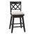 Modern Farmhouse Cross Back Upholstered Solid Wood Bar Stool-1866226346
