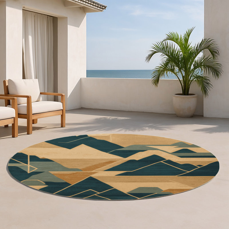 Tapis intérieur et extérieur ArtDeco, Rond 5 pi