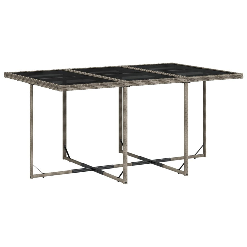 Hokku Designs Patio Dining Set With Cushions Poly Rattan, Gray, Gray, 10