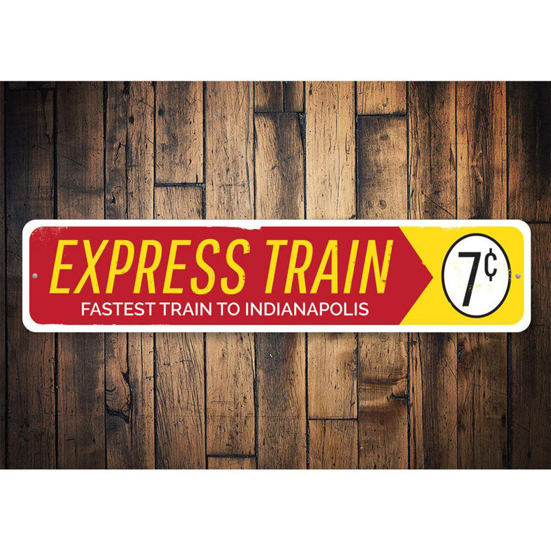 Signe en aluminium Express Train, H 4 po x l 18 po x P 0,04 po
