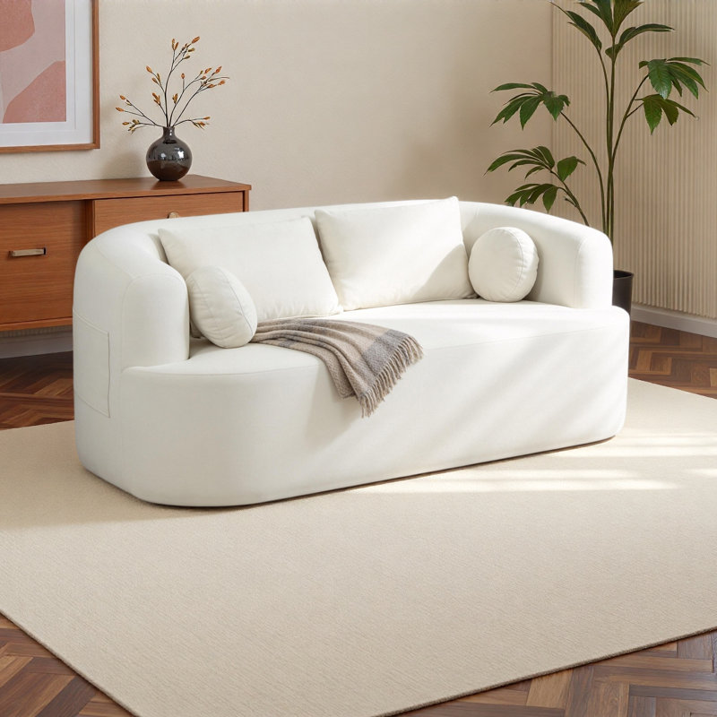Canapé en boîte robuste et robuste, Chenille beige