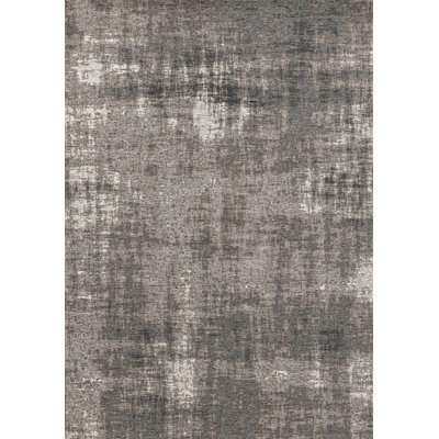 5' X 8' Gray And Off White Abstract Area Rug