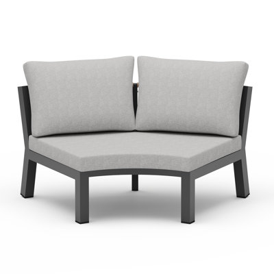2-Person Curved Modular Patio Sofa with Cushions