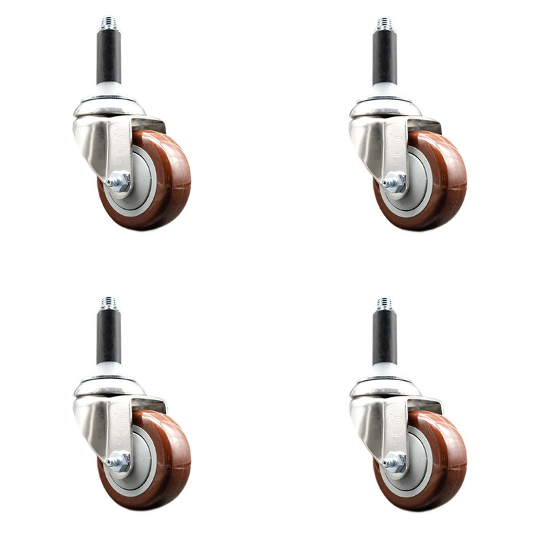 Polyurethane Casters, Maroon