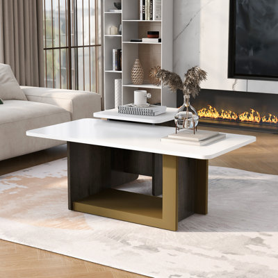 Ensemble de 2 petites tables de bout carrées avec plateau spacieux et moderne Modern Luxury Luxury