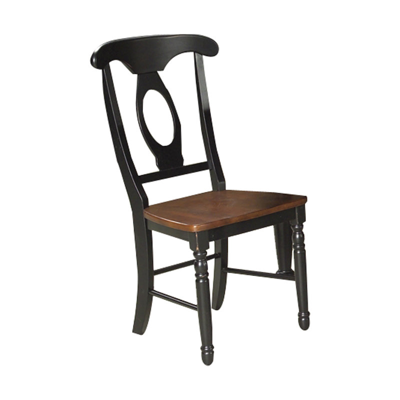 Letizia Solid Oak Side Chair, Oak/Black