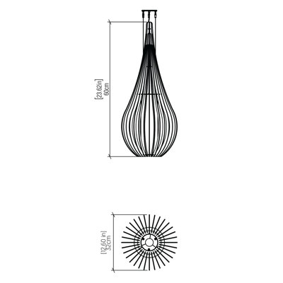 Luminaire suspendu en forme de goutte à 1 lumière Capadowia