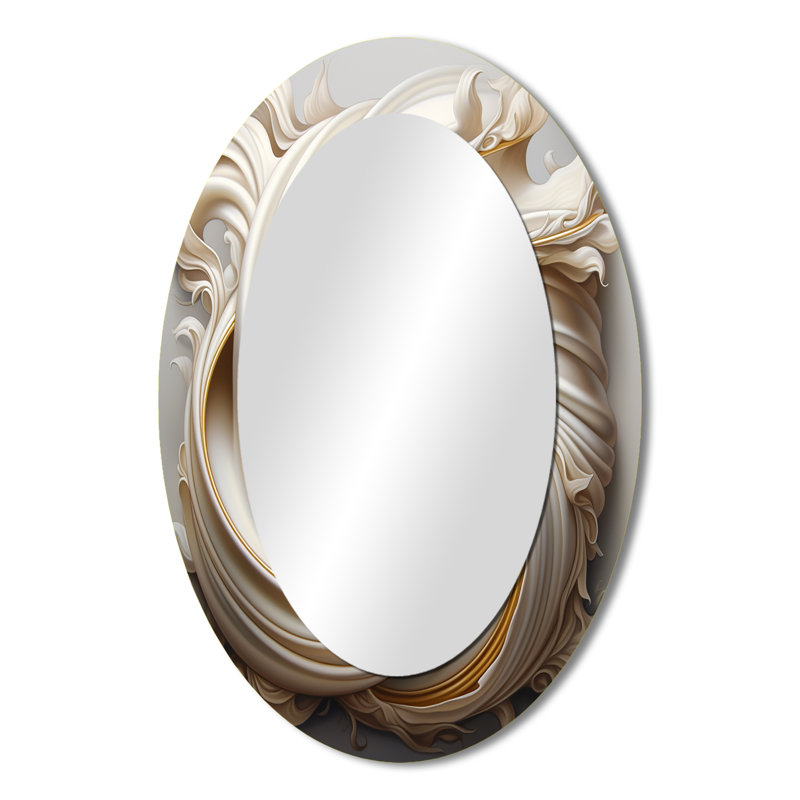 Miroir mural Tender White Whirling Vision - Modern, 36 po x 24 po