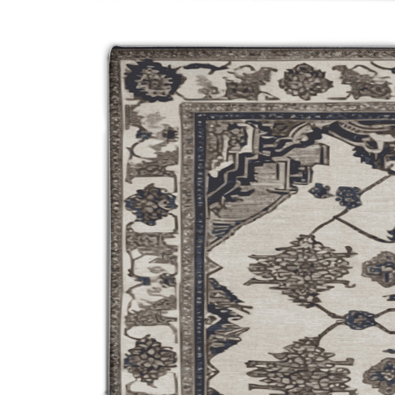 Persian Gray Indoor and Outdoor Area Rug, Rectangle 2' x 3'