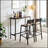 Bar stool and bar three-piece set, industrial style bar stool with backrest, iron wood structure