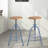Adjustable Height Bar Stool with 360° Rotating Lifting, Industrial Metal Frame Round Wooden Seat Bar Stool for Kitchen Island, Pub, Cafe, Blue, Set of 2-313887612
