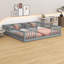 Lit double double au sol - Clôture et garde-corps inclus, sans porte-586732784