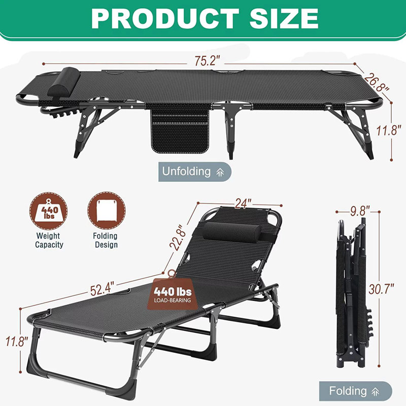 Reinforced and thick folding camping bed, Bleu