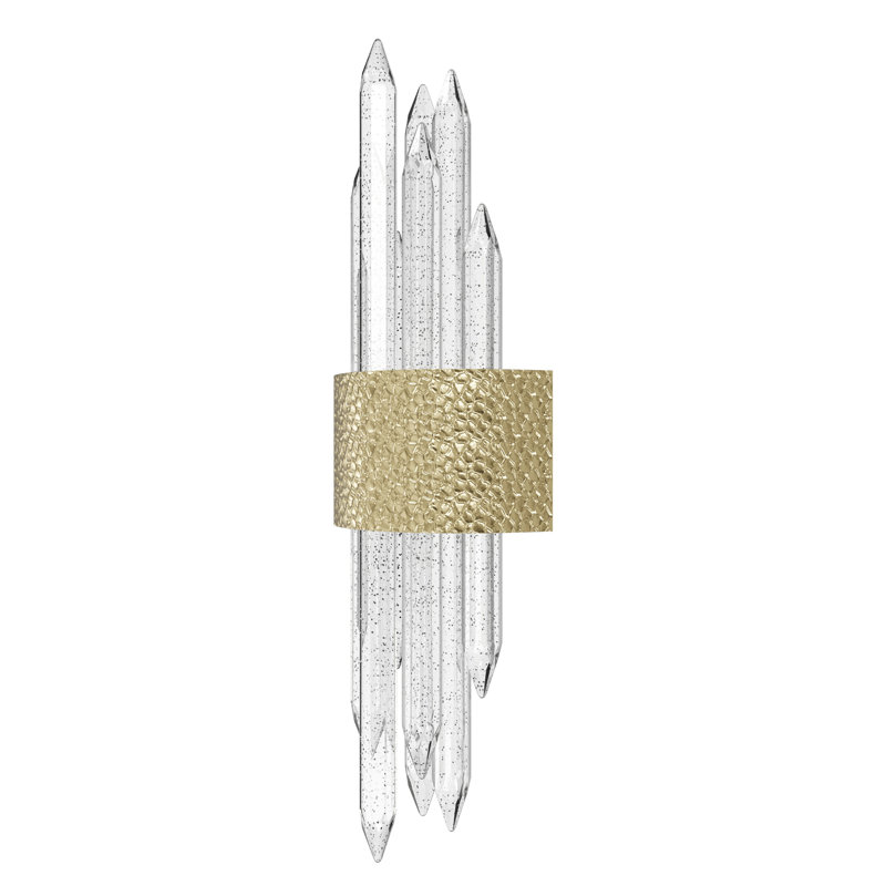 Plafonnier encastré 1 lumière Aspen, Laiton brossé martelé