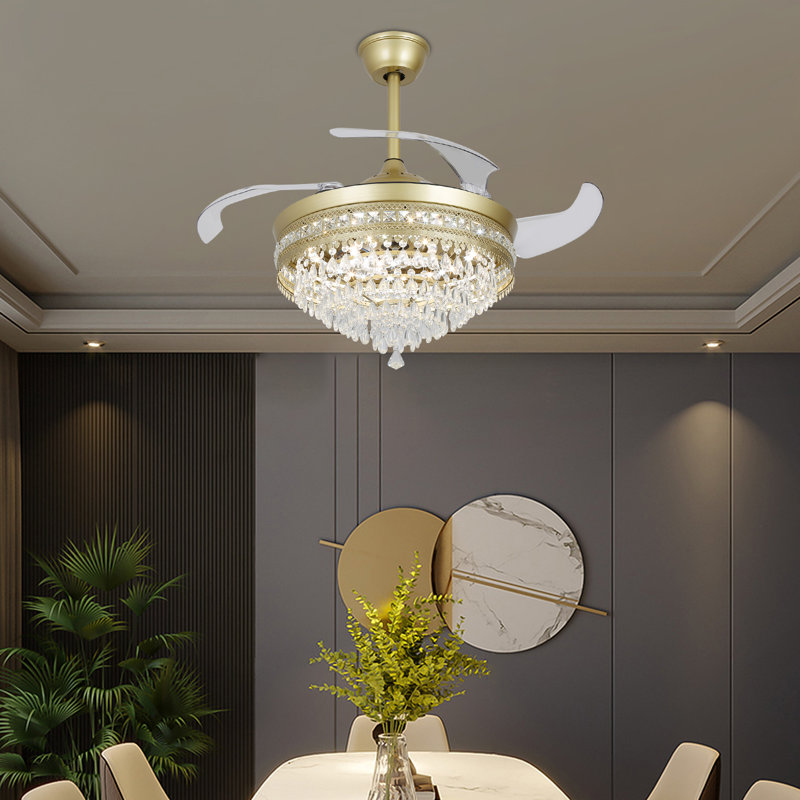 42-Inch Modern Flush Mount Ceiling Fan Light With Remote Control