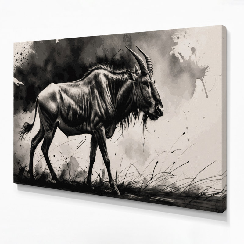 Wildlife Hartebeest Beige Canvas Wall Art, 20" H x 24" W