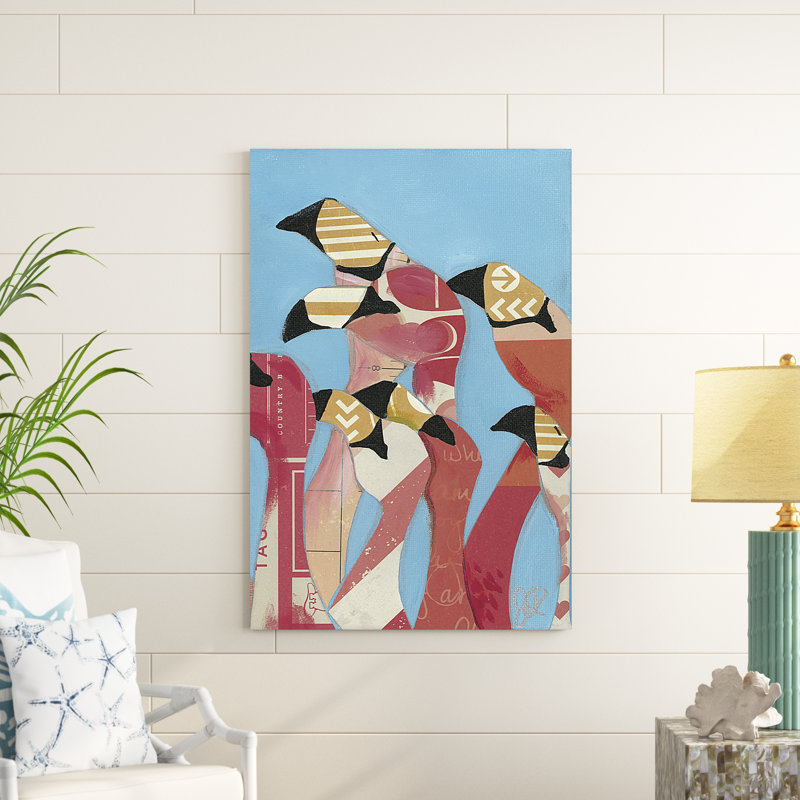 Volée de flamants II, H 48 po x l 32 po x P 1,25 po