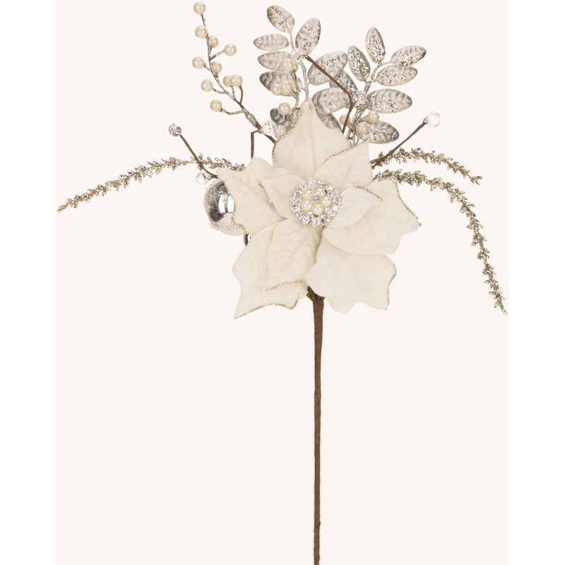 Spring Multi Jeweled Poinsettia 22" Stem