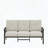 70" 3-Seat All-Weather Metal Patio Sofa with Beige Cushions, Khaki Frame-2121090571