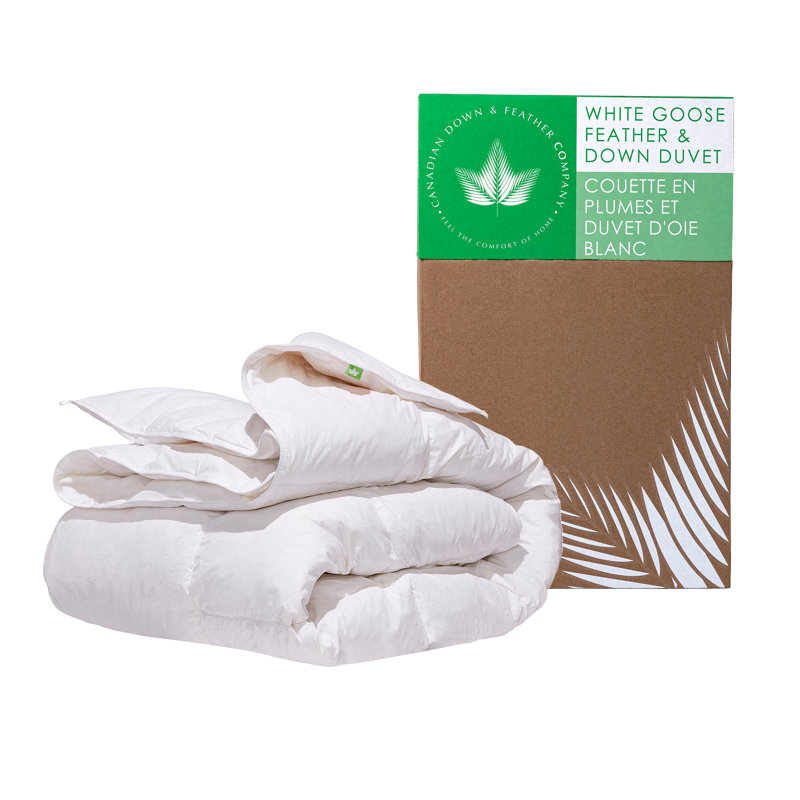 Couette en duvet et plumes d'oie blanche - Poids régulier, Lit double