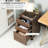 3 Drawer Rolling Cabinet For Office, , Brown Wood Grain, Office Storage Solution With Cabinet, Drawers, Wheels, Grain