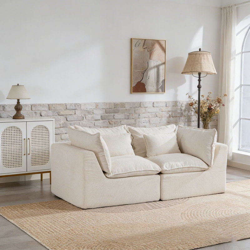 Canapé modulaire surdimensionné Cloud Couch, Ancient White+2Seat